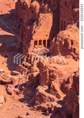 Royal tombs and main street of Petra, Jordan 103610844