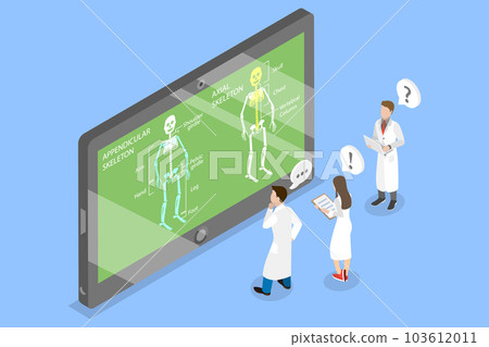 3D Isometric Flat Vector Conceptual Illustration of Divisions Of Skeletal System 3D Isometric Flat Vector Conceptual Illustration of Divisions Of Skeletal System 103612011