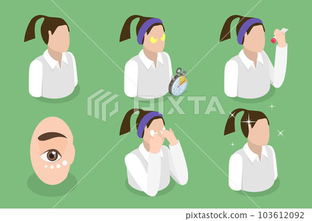 3D Isometric Flat Vector Conceptual Illustration of Eye Cream 103612092