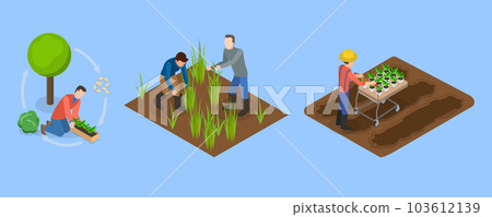 3D Isometric Flat Vector Conceptual Illustration of Sustainable Farming 3D Isometric Flat Vector Conceptual Illustration of Sustainable Farming 103612139