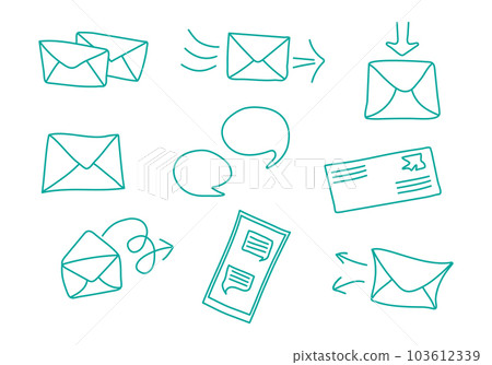 set of mail envelopes and communication icons set of mail envelopes and communication icons 103612339