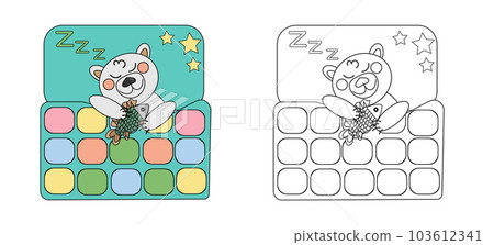 coloring book sleeping polar baby bear coloring book sleeping polar baby bear 103612341