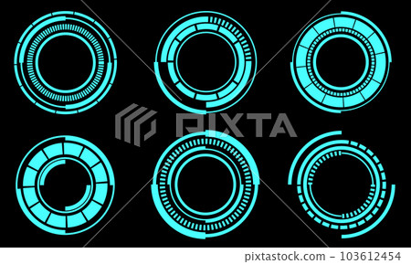 Set of sci fi circle user interface elements technology futuristic design modern creative vector Set of sci fi circle user interface elements technology futuristic design modern creative vector 103612454