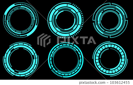 Set of sci fi circle user interface elements technology futuristic design modern creative vector 103612455