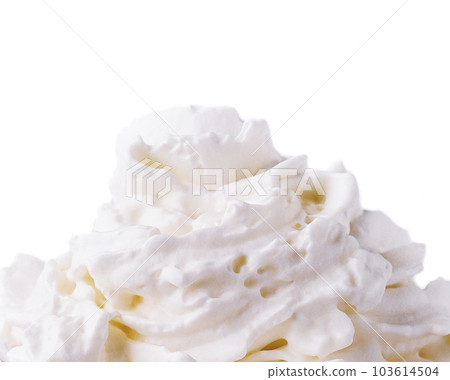 milkshake whipped cream close up on white 103614504