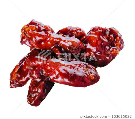 delicious crispy roasted chicken wings on white 103615022