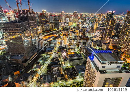 Umeda Sky Building night view Osaka Umeda Sky Building night view Osaka 103615139