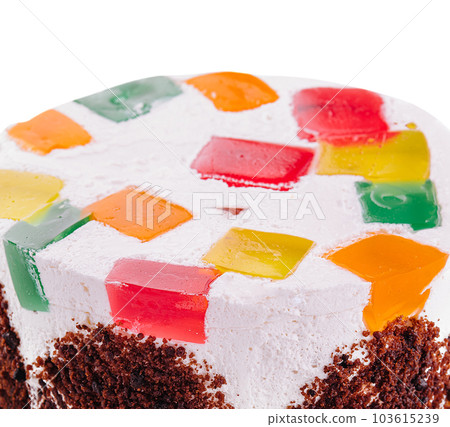 cheesecake mascarpone with jelly on plate 103615239