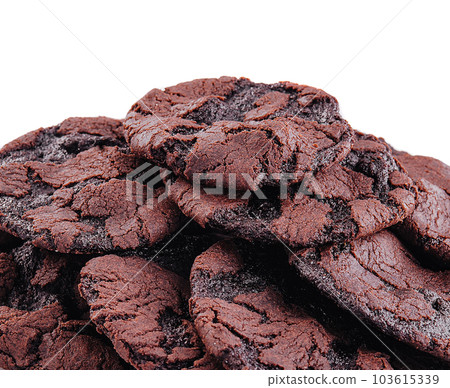 chocolate cookies isolated on white background 103615339