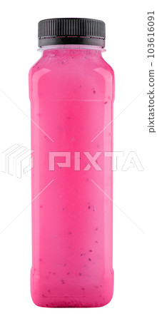 raspberries smoothie bottle isolated on white background raspberries smoothie bottle isolated on white background 103616091