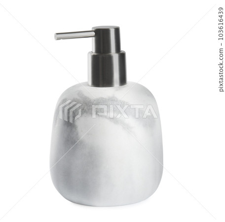 Modern marble soap dispenser isolated on white 103616439
