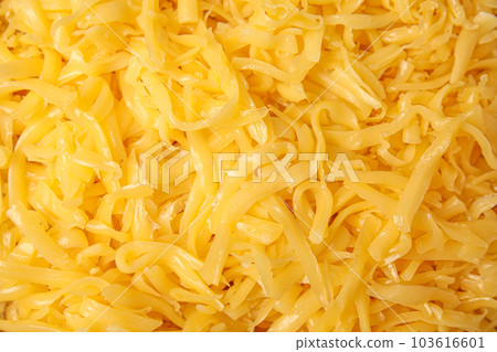 Delicious grated cheese as background, top view 103616601