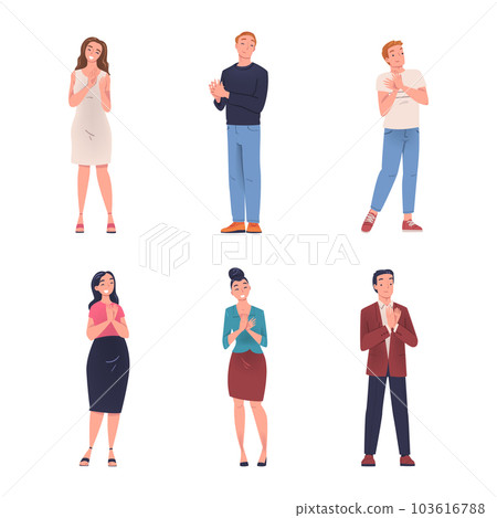 People Character Standing and Clapping Their Hands as Applause and Ovation Gesture Vector Illustration Set People Character Standing and Clapping Their Hands as Applause and Ovation Gesture Vector Illustration Set 103616788
