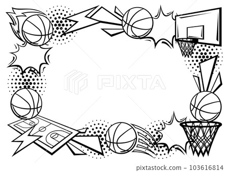 Frame with basketball items. Sport club illustration. Frame with basketball items. Sport club illustration. 103616814