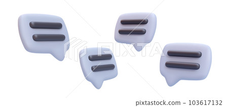 Set of 3d realistic flying chat messages isolated on white background. Vector illustration 103617132