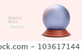 3d realistic magic ball with shadow isolated on light red background. Vector illustration 103617144