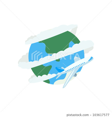 World aircraft flat icon. Colored vector element from airport collection. Creative World aircraft icon for web design, templates and infographics. 103617577