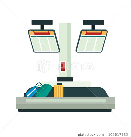 Airport interior flat icon. Colored vector element from airport collection. Creative Airport interior icon for web design, templates and infographics. Airport interior flat icon. Colored vector element from airport collection. Creative Airport interior icon for web design, templates and infographics. 103617583