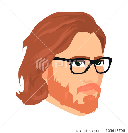 Redhaired Bearded Hipster icon. Colored vector element from beards collection. Creative Redhaired Bearded Hipster icon for web design, templates and infographics. 103617706