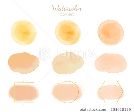 水彩紋理圖標設置橙色 103618159