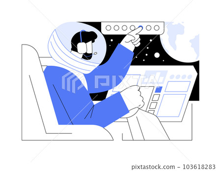Piloting spacecraft abstract concept vector illustration. Piloting spacecraft abstract concept vector illustration. 103618283