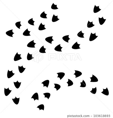 Duck footprint and track. Bird paw print isolated on white background. 103618693