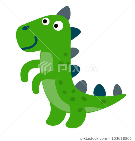 Cute dinosaur in flat style isolated on white background.  103618805