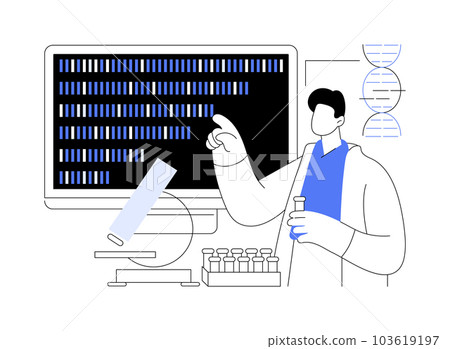 Gene sequencing abstract concept vector illustration. 103619197