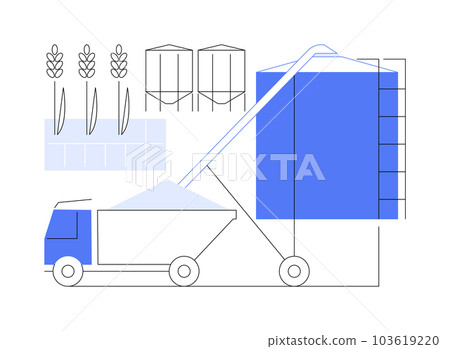 Grain storage abstract concept vector illustration. Grain storage abstract concept vector illustration. 103619220