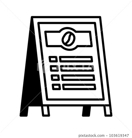 Board for restaurant menu icon. Advertising street stand, sidewalk sign. Chalkboard for cafe. Board for restaurant menu icon. Advertising street stand, sidewalk sign. Chalkboard for cafe. 103619347