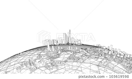 3d city sphere. Vector rendering of 3d 103619598