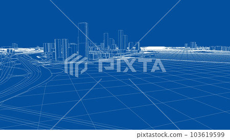 Outline city concept vector. Wire-frame style Outline city concept vector. Wire-frame style 103619599