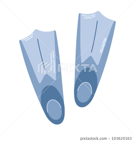 Flippers for diving, swimming. Color vector illustration isolated on white background. 103620163