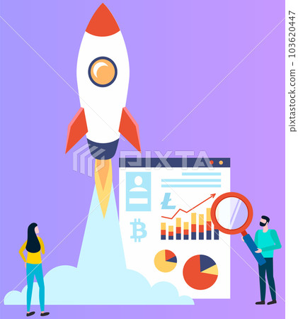Cryptocurrency earnings. Web banner of blockchain technology, new start up with financial innovation 103620447