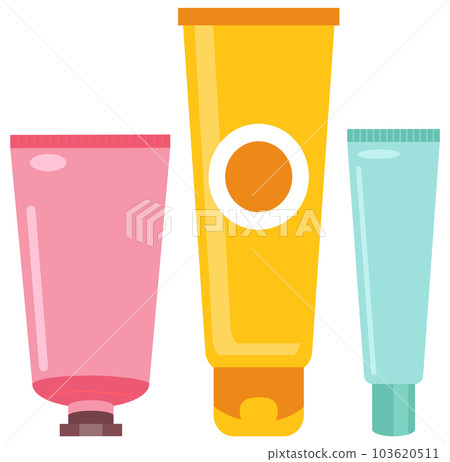 Set of tubes and vials cosmetics. Face and body skin care products. Tools for beauty and skin care 103620511