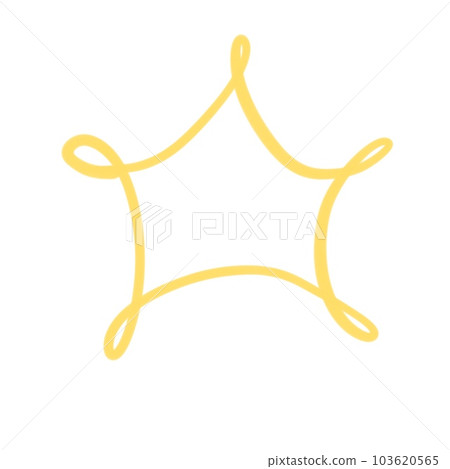 Star yellow New Year simple calligraphy sketch 103620565