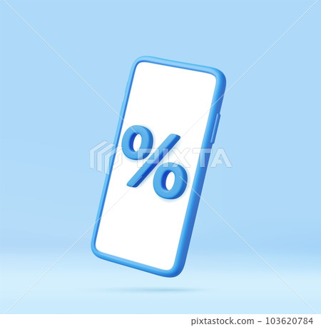 3D Phone with percentage on screen 103620784