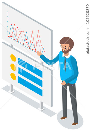 Business analyst, statistics. Professional businessman analyzing growth rates on data presentation 103620870