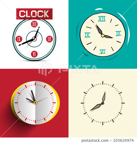 Analog clock set - vector icons Analog clock set - vector icons 103620974