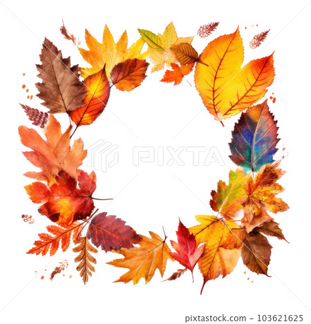 Autumn leaves frame. Illustration AI Generative Autumn leaves frame. Illustration AI Generative 103621625