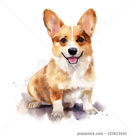 Cute corgi dog. Illustration AI Generative 103621691