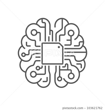 Brain Logo silhouette design vector template. AI brain concept. EPS 10 103621762
