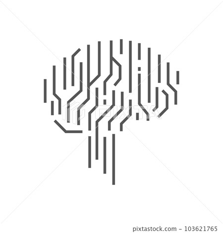 Artificial intelligence, AI icon. AI brain concept. EPS 10. Editable Stroke. 103621765