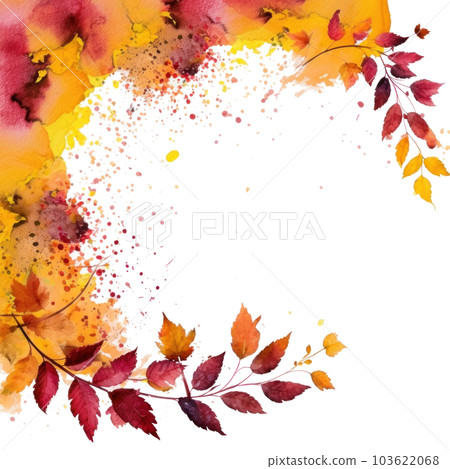 Autumn leaves frame. Illustration AI Generative Autumn leaves frame. Illustration AI Generative 103622068