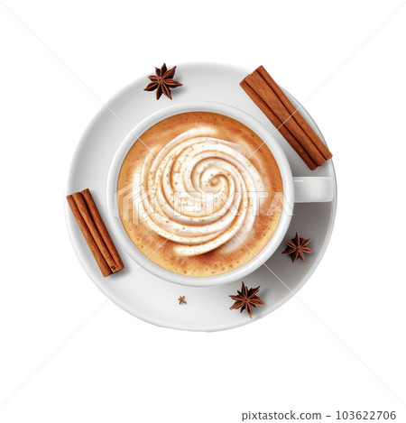 Cappuccino cup isolated. Illustration AI Generative 103622706