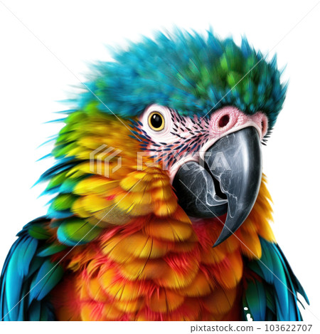 Bright parrot isolated. Illustration AI Generative 103622707