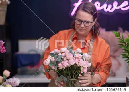 fresh selected and beautifully arranged bouquet of flowers, available for delivery from flower shop. fresh selected and beautifully arranged bouquet of flowers, available for delivery from flower shop. 103623149