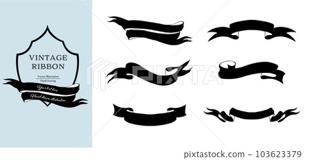 Hand Drawn Vintage Ribbon Collection Stock Vector - Illustration