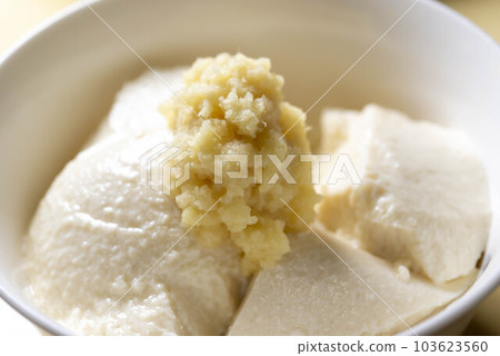 Cold tofu with ginger Cold tofu with ginger 103623560