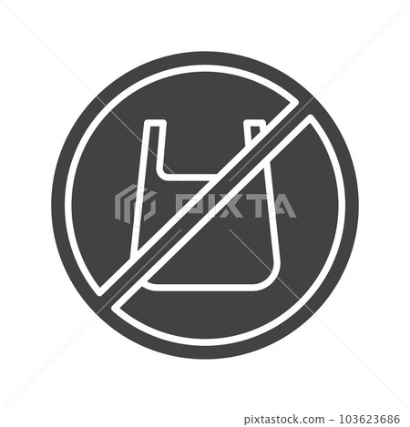 No Plastic Bags icon vector image. No Plastic Bags icon vector image. 103623686